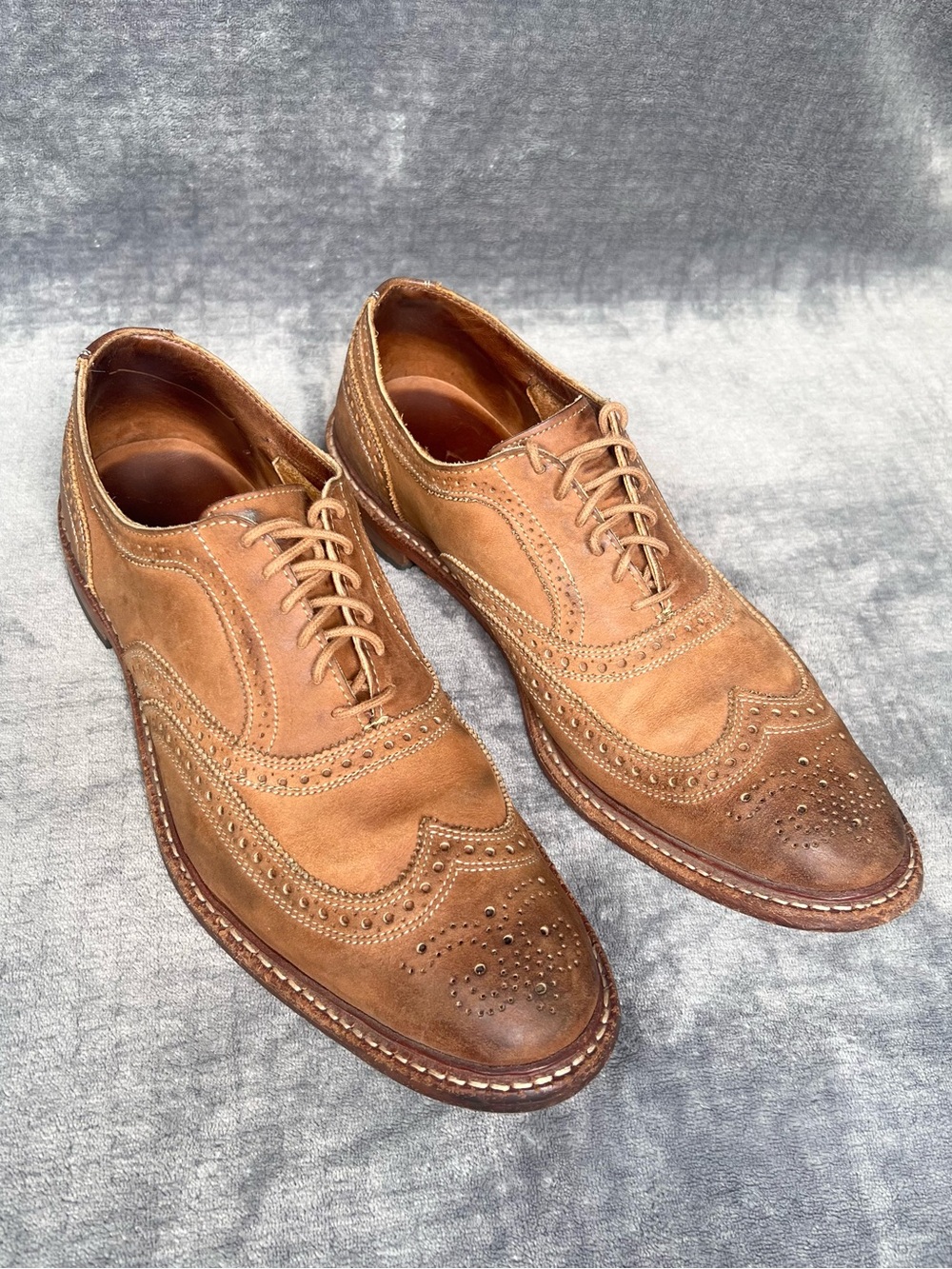 Allen Edmonds Neumok Oxford Men's Size 13 D Wingtip Brogue Brown Leather Shoes